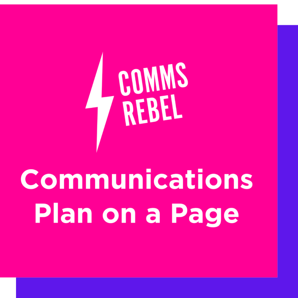 Comms Plan on a Page